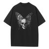 Cotton Baggy T Shirt Butterfly Wings Skull Graphic Tees Dropped Shoulders Vintage Unisex Tops Oversize T Shirts