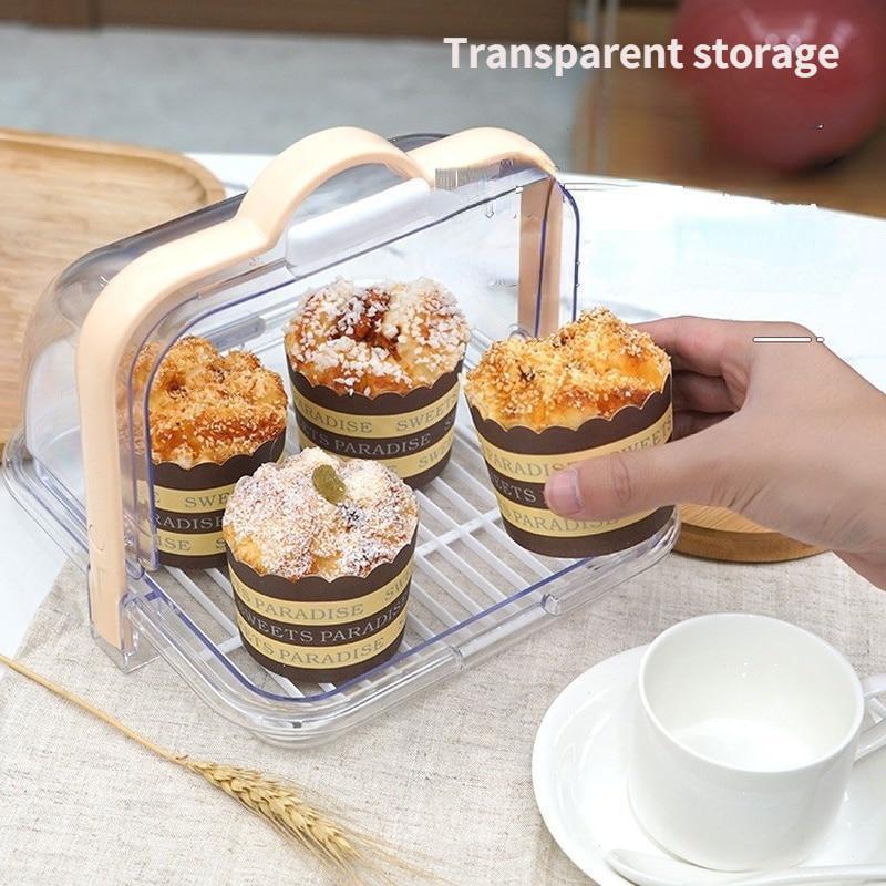 Kotak Penyimpanan Lutsinar, Serbaguna, Mudah Alih, Dimeterai, Sesuai Untuk Pembersihan Roti, Pinggan Makan Dan Sudu, Penyimpanan