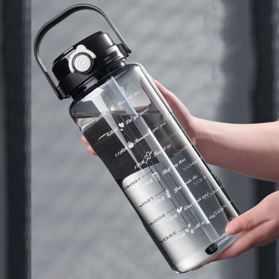 Спортивная бутылка для воды с крышкой, герметичная, с широким горлом, без содержания бисфенола А, стакан для воды, 1,5 л/2 л, большая емкость, многоразовый стакан для питья в спортзале, путешествиях, дома, школе