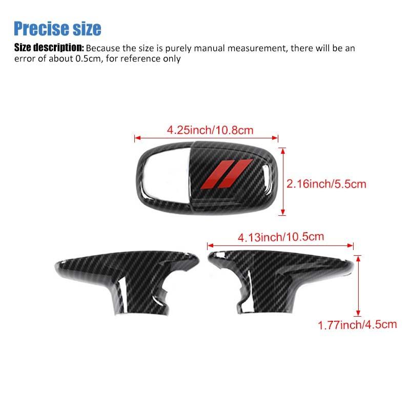 Gear Shift Panel Cover For Dodge Charger Gear Lever Protective Sticker For Dodge Challenger 2015 Up For Durango 2018 Up ABS Carbon Fiber Accessories