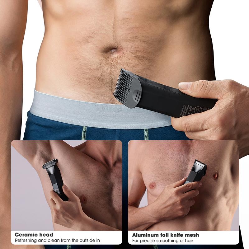2 In 1 Electric Body Hair Trimmer Full Body Waterproof Haircut Shaving Razor for Men and Women Private Pubic Hair Leg Hair Sciss