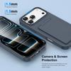 Чехол-подставка с держателем для карт для iPhone 17: Защитная крышка с приятным ощущением на коже, матовая, ударопрочная для Apple 16 Pro Max