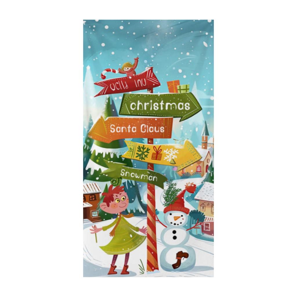 Рождественская дверь Ширина полиэфирной ткани Рождественские и новогодние украшения Рождественская дверная занавеска Рождественское украшение 180*90 см