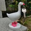 Magnetic Goose Key Holder Resin Goose Figurine with Magnetic Beak Desk Decor Key Holder for Home Entrance Housewarming Gift