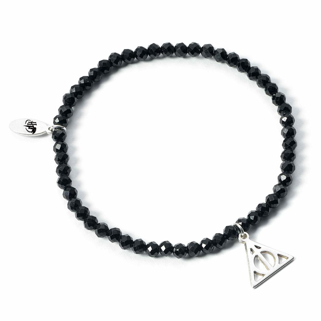 Harry Potter semi Precious stone bracelet with sterling silver Deathly Hallows charm