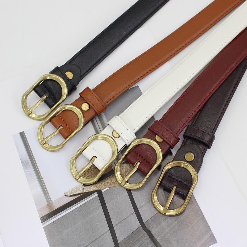 Женский овальный джинсовый ремень с японской пряжкой, декоративный тонкий ремень, 5 цветов