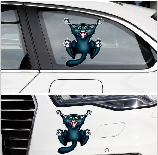 Авто наклейка для мотоцикла 3D Crazy Cat Car-Стайлинг автомобиля наклейка и наклейка Декор окна автомобиля Декор кузова