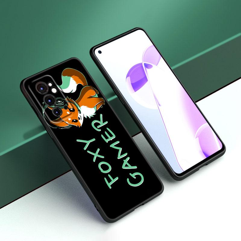 Чехол для телефона с милым мультяшным животным лисой для OnePlus 7T 8T 9RT 10R Pro 6T Nord 2T CE2 N10 N20 N100 N200 ACE 5G, мягкий черный чехол из ТПУ