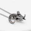 Retro Fashion Gothic Goat Head Pendant Punk Stainless Steel Egyptian Cross Necklace Personality Amulet Jewelry Gift