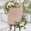 Welcome Sign Flower Swag Wedding for Wedding Party Reception Entrance Welcome Sign Artificial Silk Flowers Wall Hanging Ornament Decor
