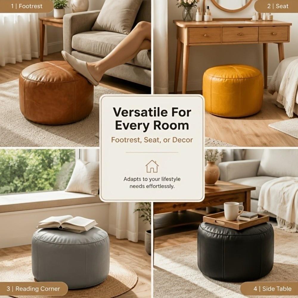 Unstuffed Bean Bag Cover Large Capacity Pouf Cover Non-Slip Sofa Footstool Cover  Corner
