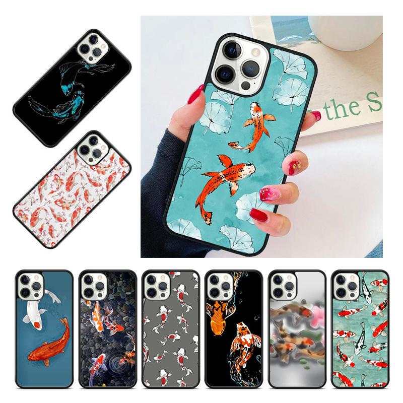 Koi Carp Fish Phone Case Cover For iPhone 17 Air 15 16 14 13 12 Pro Max 11 Pro Max Plus Coque Shell