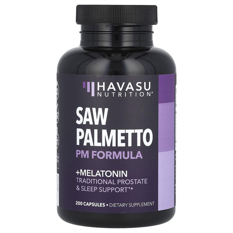 Saw Palmetto PM Formula + Melatonin, 200 Capsules