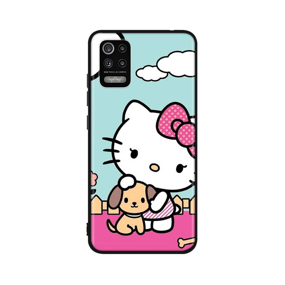 Чехол KT59 Hello Kitty Girl для Samsung A04 A14 A23 A34 A54 M23 M33 M52 M53 Realme 10 9 C30S C35 C55 VIVO Y02S Y21 Y33S Y51 X80 Pro, прозрачный чехол