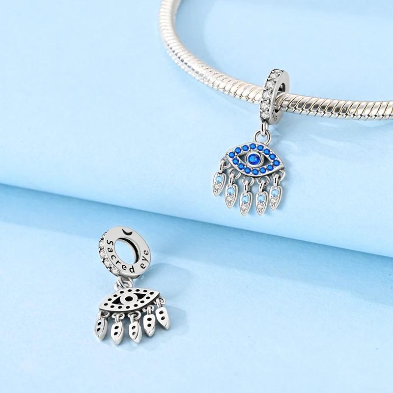 Charm Bead Components Copper Metal Blue Ocean Abyss Eyes Bead Components Compatible With Charm Bead Components Plata Authentic Original Bracelet High