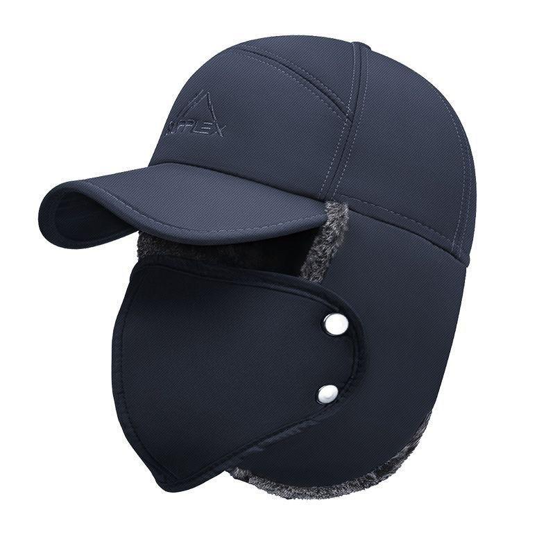 Warm Hat For Men Cold And Windproof With Thick Fleece Winter Dad Ear Protection Baseball Cap Middle-Aged And Elderly Duckbill Cap