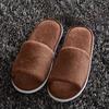 1 Pair Men Women Cheap Disposable Hotel Slippers Coral Fleece Open Toe Home Cotton Slides Travel Guest Slipper
