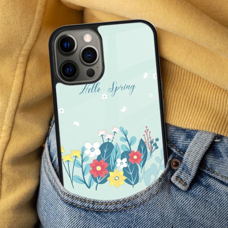 Hello Spring Flowers Soft Phone Case for iPhone 17 Air 16e Pro max 15 Pro 13 14 Plus 11 12 MagSafe Magnetic Coque