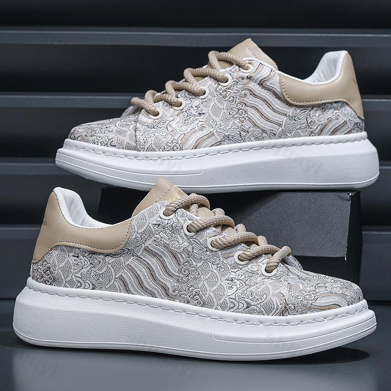 Модная мужская обувь с принтом тотема, дизайнерская, трендовая, повседневная, весна 2025, новая, на толстой подошве, удобная, дышащая, спортивные массивные кроссовки