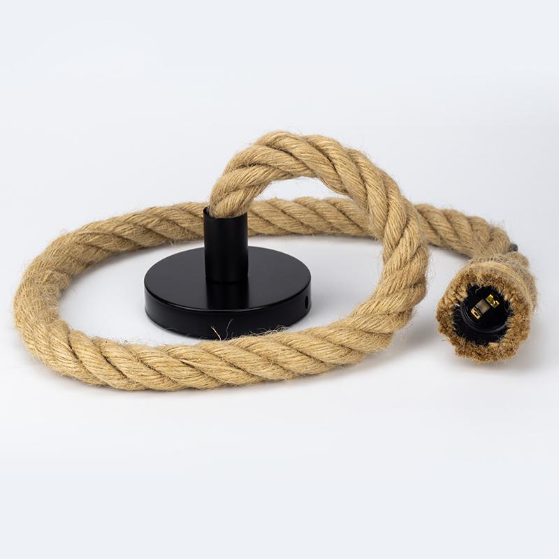 Светодиодный винтажный подвесной светильник из пеньковой веревки с цоколем AC85-265V E27, креативный кантри-стиль, промышленный подвесной светильник в стиле лофт