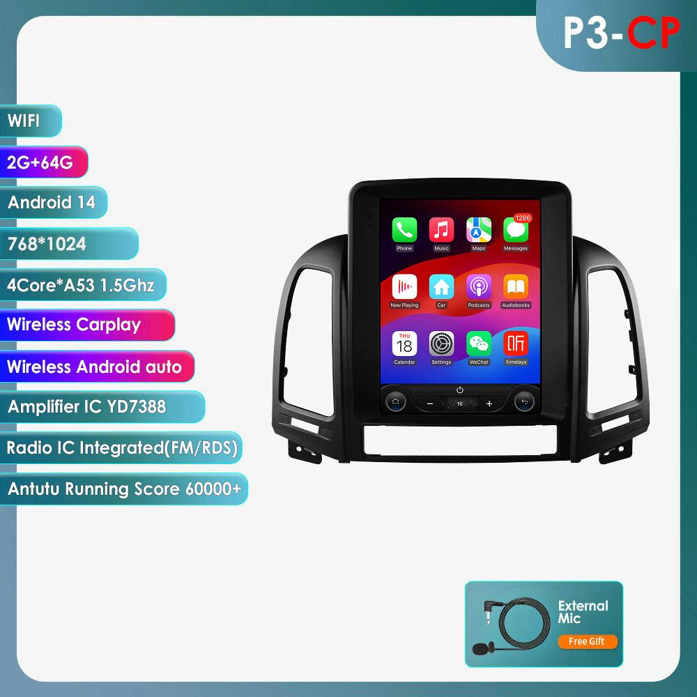 9.7 Inch Android For Hyundai Santa Fe 2 2006 - 2012 Multimedia Video Player GPS Navigation Android Auto Vertical Screen Wifi RSD Stereo Autoradio Navi
