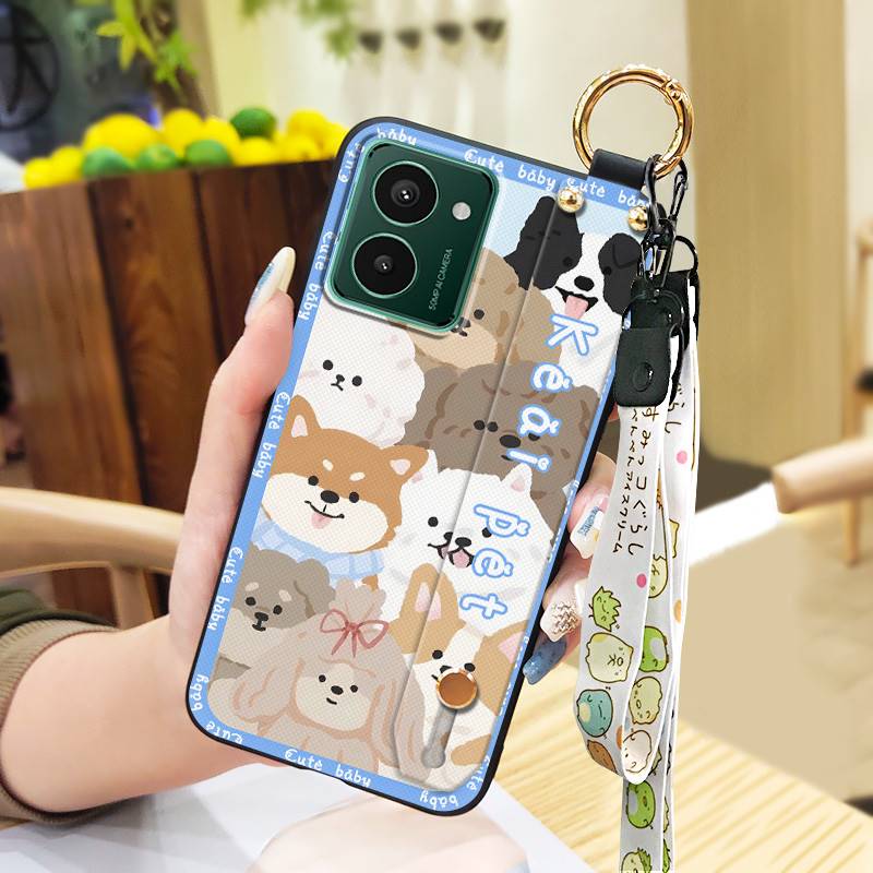 Fashion Design Ring Phone Case For Nokia HMD Pulse/Pulse+/Pulse Pro Anti-dust Wrist Strap Back Cover Cartoon Protective