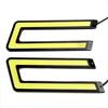 2Pcs White COB 6000K LED Daytime Running Light DRL Headlight U Shape Fog Lamp