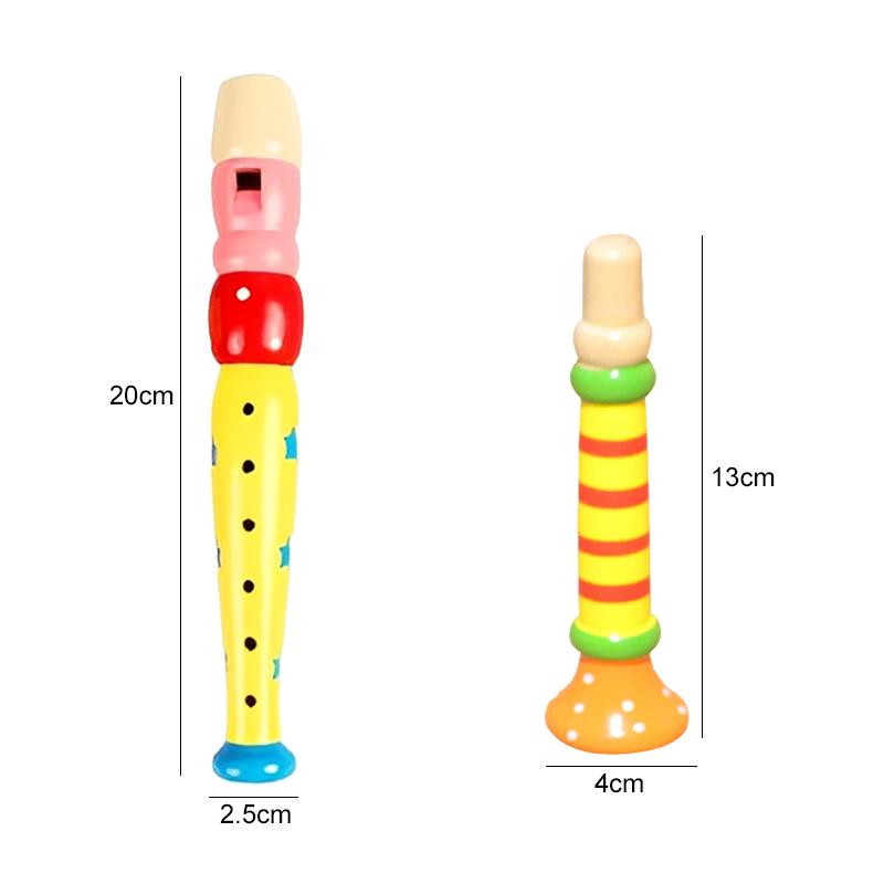 Деревянная Флейта Труба Набор Детский Рог Разноцветный Пазл Музыкальный Инструмент Игрушки Раннее Образование Монтессори Игрушка для Детей TMZ