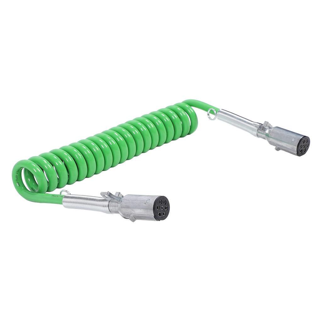 7-контактный спиральный шнур для прицепа 15 футов Улучшенные характеристики Сверхмощный электрический спиральный кабель для полуприцепа, тягача