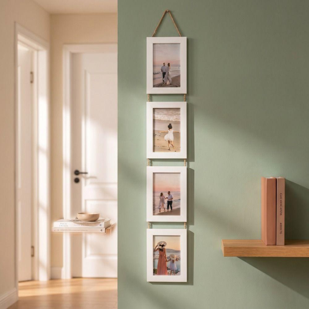 Linked Photo Holder Wall Art Picture Frame 6-Inch Vertical Photo Wall  Bedroom