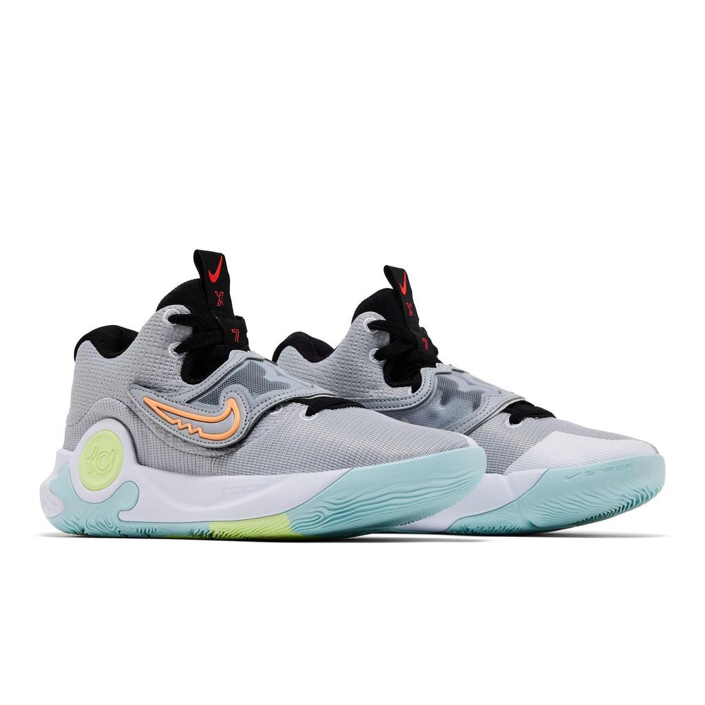 Nike KD Trey 5 EP 'Grey Volt Crimson' (Unisex) Wolf Grey / White / Barely Volt / Bright Crimson / Orange Cream Basketball Shoes DJ7554 009