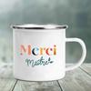 Enamel Mug Merci Maître Print Mugs Creative Coffee Cups Drinks Water Milk Tea Cup School Home Handle Drinkware Best Teacher Gift