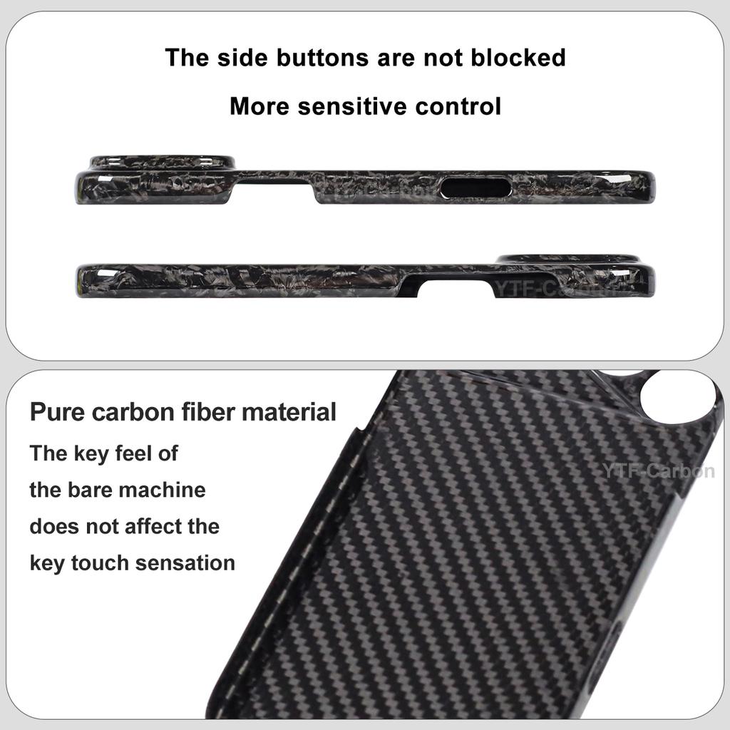 YTF-Carbon Подходит для iPhone 17 Promax Чехол для телефона из кованого углеродного волокна, Apple 17 Pro Ультратонкий полуоблегающий защитный чехол