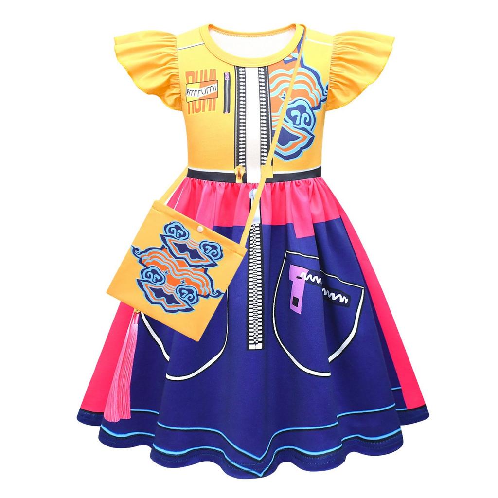 Girls Witch  Girls Flying Sleeves Children's Dress Children's A-line Skirt