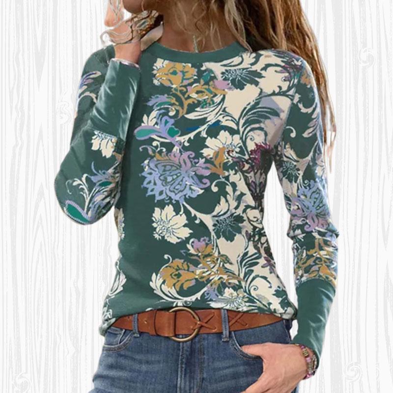 Женские осенние топы, свободная футболка с рисунком кота в стиле ретро, ​​повседневная футболка с длинными рукавами, топ, блузка