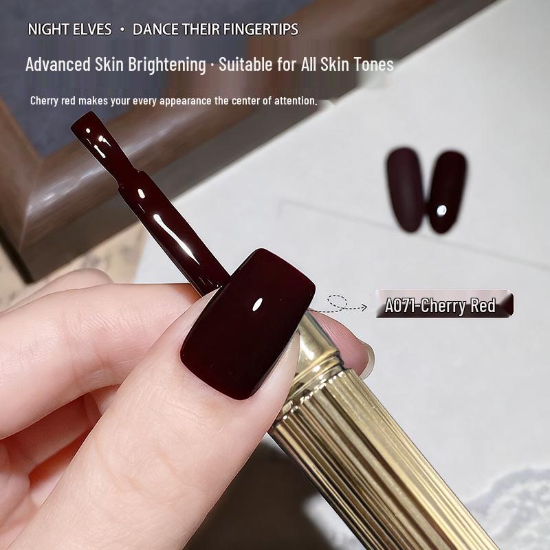 Cherry Wine Red Toenail Polish - Autumn/Winter, Waterproof, Long-Lasting, Non-Fading.