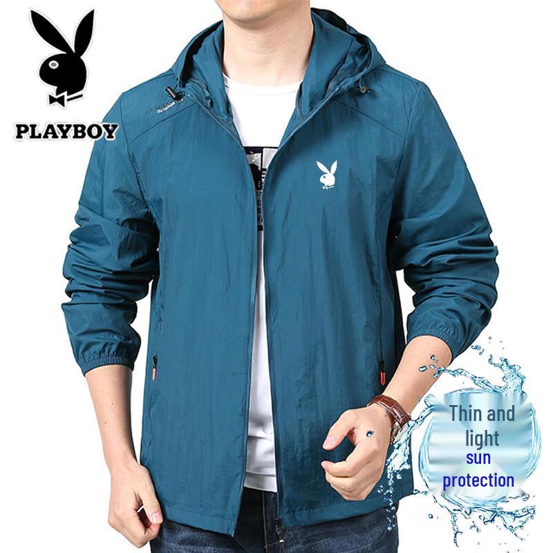 PLAYBOY Мужская летняя куртка с капюшоном для защиты от солнца