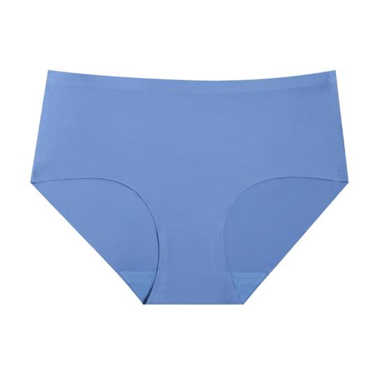 Женские трусы, бесшовные однотонные мягкие влагоотводящие эластичные женские трусы со средней талией, спортивные трусы
