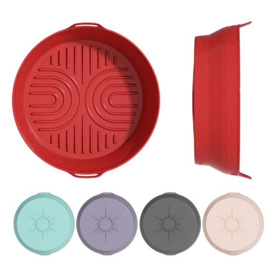 Силиконовый вкладыш для аэрофритюрницы Круглый Квадратный Складной Коврик для выпечки Пищевой Корзина Антипригарный Термостойкий Аксессуары для аэрофритюрницы