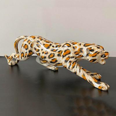 Имитация леопарда Животная модель Фигурка из смолы Скульптуры животных Гепард Ягуар Домашний декор Декоративные фигурки