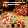 Holiday Countdown Box Merry Christmas Dumpling Gift Box, Xmas Advent Calendar with Stress Relief Toy Squeeze Toys, 24 Days Steamed Bun