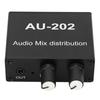 Stereo Mixer Audio Distributor 2 Input 2 Output 3.5mm Jack Plug and Play Aluminum Alloy Audio Mix Amplifier
