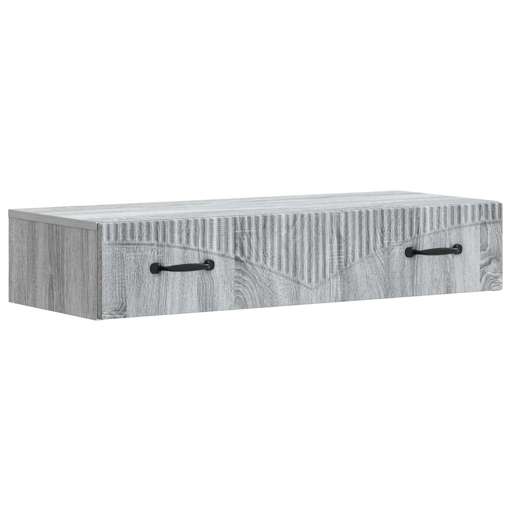 Wall Mounted Side Table Grey Sonoma 87.5 x 34.5 x 17 cm