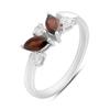 Серебряное кольцо с натуральным гранатом, вес изделия 2,55 гр (2204251)