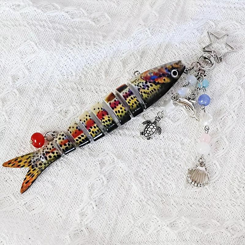1 шт. Подвеска из бусин в океанском стиле, форма рыбы, брелок для морского отдыха, забавные искусственные рыболовные приманки, оригинальный подарок, разноцветный