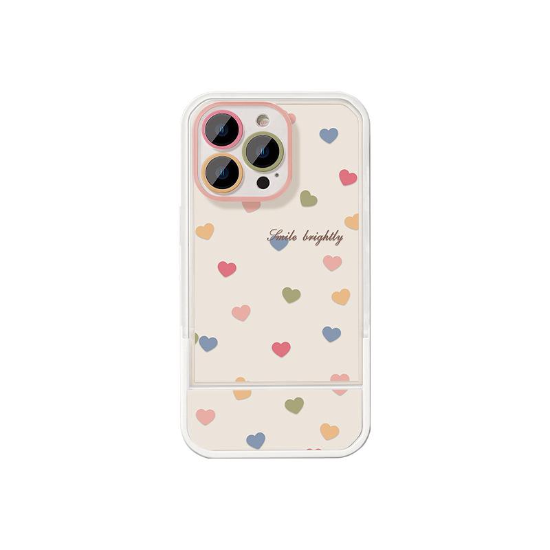 Ins Feng Love Iphone16promax Apple 15 Невидимый кронштейн 14 Чехол для мобильного телефона 13 Милый XS/XR в горошек