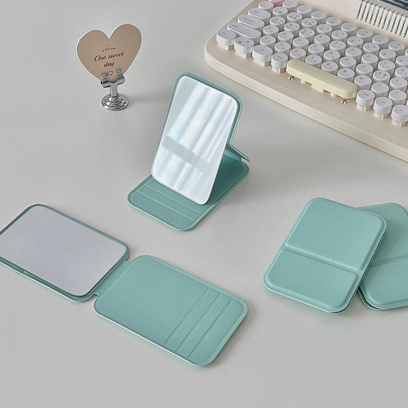 Women Mini Mirror Folding Makeup Hand Mirror Portable Single-Side Mini Cosmetic Mirror Foldable High Definition Vanity Tools