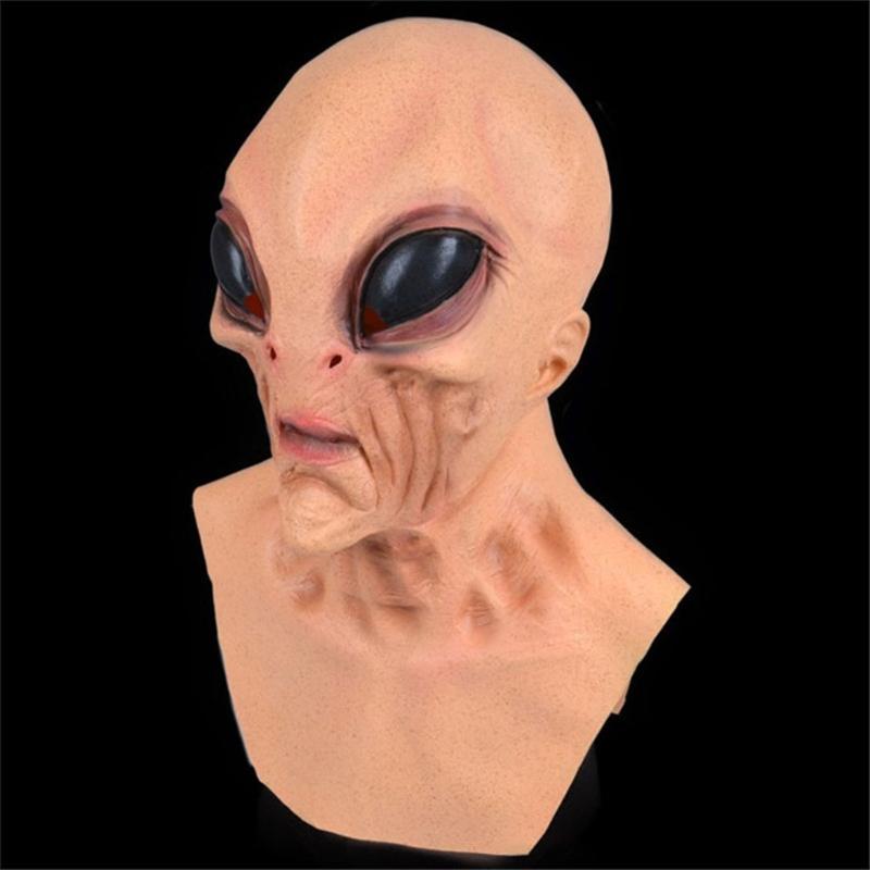 Костюм Косплей Инопланетянин ET Хэллоуин Вечеринка Человек-Тарелка 3D Маска на все лицо для Взрослых