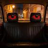 2 Pcs Red Demon Eye Headrest Covers Car Pillow Cases Washable Breathable Decor