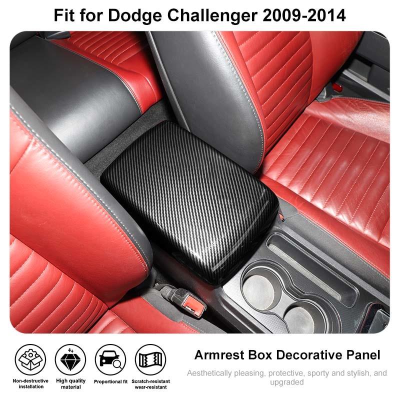 Декоративная панель для подлокотника ABS, наклейка на крышку для Dodge Challenger 2009-2014, аксессуары для салона автомобиля
